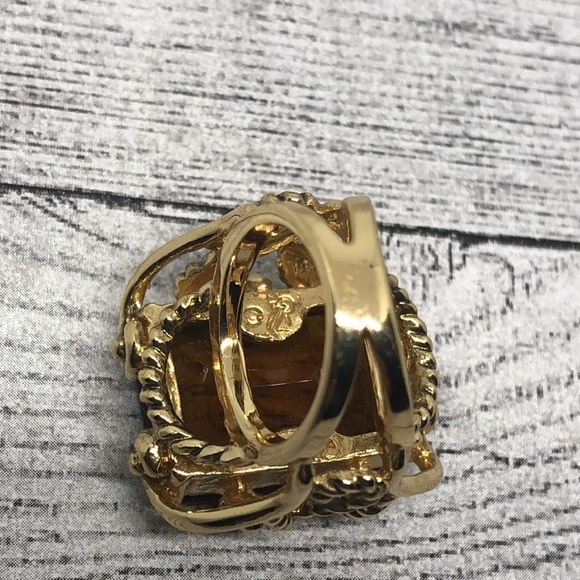 Ralph Lauren Gold Ring with Amber Gemstone - Picture 5 of 10